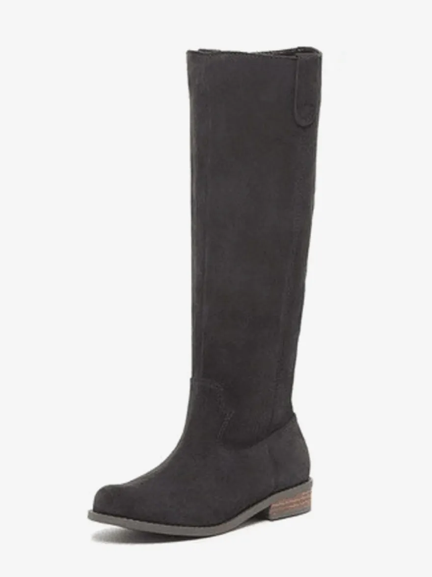 Bottes hautes en daim marron clair pour femmes