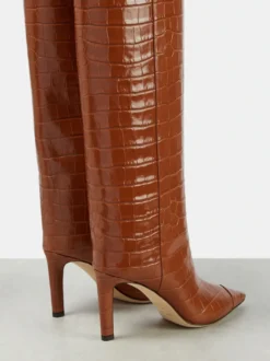 Bottes hautes à motif pierre pour femmes bottes à talons hauts et bout pointu
