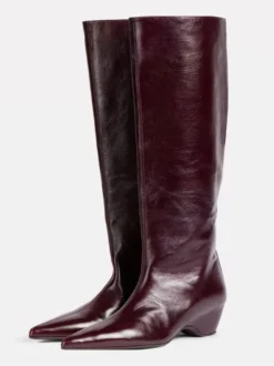 Bottes hautes pour femmes bottes à talons compensés et bout pointu