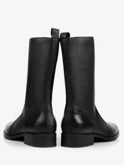 Bottes Hautes Pour Hommes En Cuir De Vachette Bottes De Travail Noires Chics