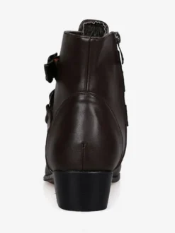 Bottes Homme avec Bout Rond à Lacets en Cuir Synthétique Unicolore