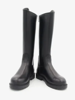 Bottes Hommes En Cuir De Vachette Bottes De Chevalier Noires Chics