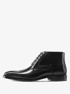 Bottes Hommes En Cuir De Vachette Classique Noir Bottines Courtes De Mariage Bal