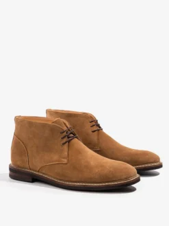 Bottes à lacets à bout rond en cuir suédé marron foncé Chukka Vintage Desert pour hommes