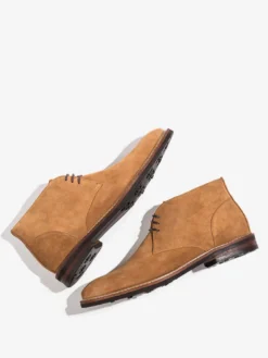 Bottes à lacets à bout rond en cuir suédé marron foncé Chukka Vintage Desert pour hommes