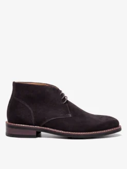 Bottes à lacets à bout rond en cuir suédé marron foncé Chukka Vintage Desert pour hommes