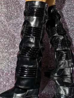 Bottes Mi-longues À Talons Compensés Chaussures Pour Femmes Bottines