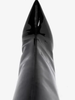 Bottes noires hautes au genou pour femmes bottes compensées à bout pointu longueur genou