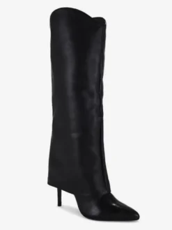 Bottes noires hautes à talons hauts et bout pointu pour femmes