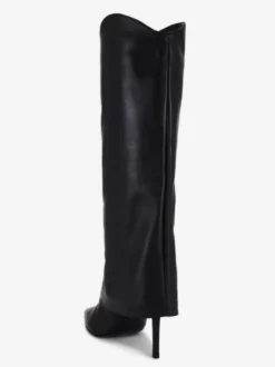 Bottes noires hautes à talons hauts et bout pointu pour femmes