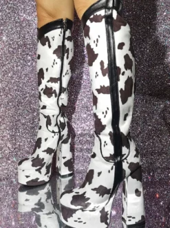 Bottes sexy à talon épais et plateforme pour femmes