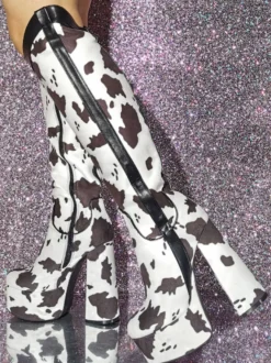 Bottes sexy à talon épais et plateforme pour femmes