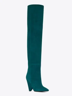 Bottes souples pour femmes cuissardes à talons hauts à bout pointu