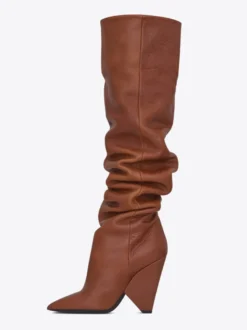 Bottes souples pour femmes cuissardes à talons hauts à bout pointu