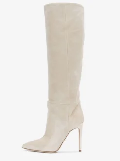 Bottes à Talons Hauts Femme en Cuir Synthétique avec Bout Rond Unicolore