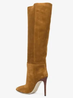 Bottes à Talons Hauts Femme en Cuir Synthétique avec Bout Rond Unicolore