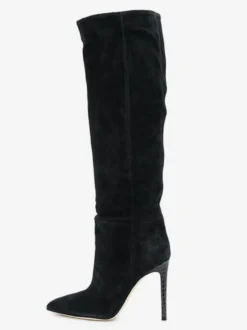 Bottes à Talons Hauts Femme en Cuir Synthétique avec Bout Rond Unicolore