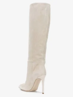 Bottes à Talons Hauts Femme en Cuir Synthétique avec Bout Rond Unicolore