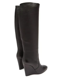 Bottes à Talons Hauts Femme en Cuir Synthétique avec Bout Rond Unicolore