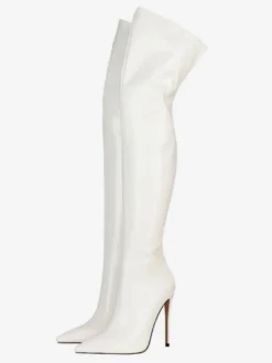Bottes à talons hauts pour femmes bout pointu fermeture éclair cuissardes