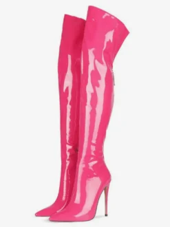 Bottes à talons hauts pour femmes bout pointu fermeture éclair cuissardes