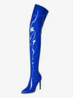 Bottes à talons hauts pour femmes bout pointu fermeture éclair cuissardes