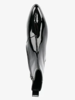 Bottes vernies pour hommes bottines à bout pointu et talons bas bottes de bal noires à fermeture éclair
