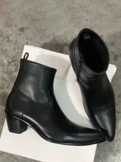 Bottines Chelsea argentées à bout pointu pour homme bottines de mariage de bal