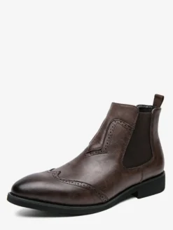 Bottines Chelsea à bout pointu et talon bas pour homme