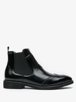 Bottines Chelsea à bout pointu et talon bas pour homme