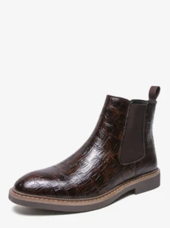 Bottines Chelsea pour homme bout rond motif pierre