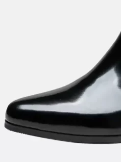 Bottines Chelsea pour hommes en cuir de vachette chic bottines courtes noires