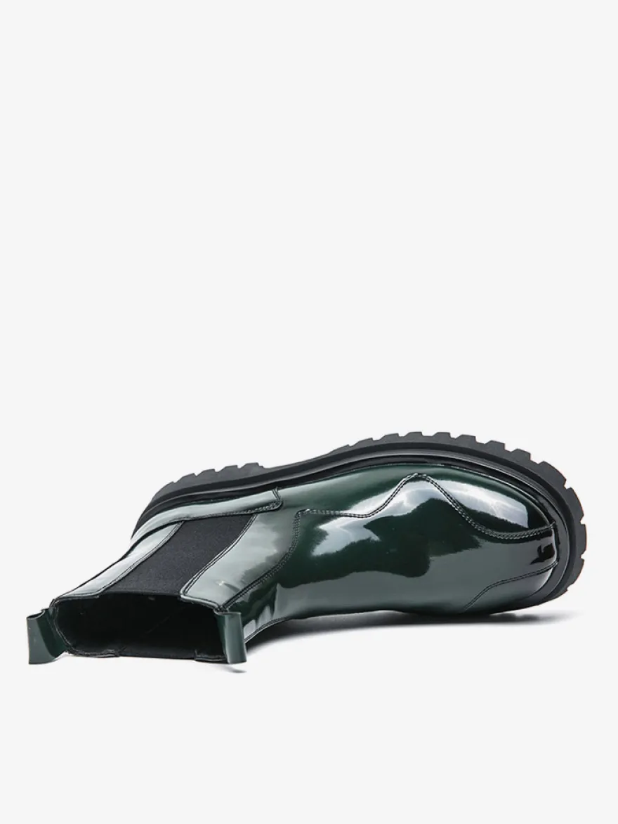 Bottines Chelsea pour hommes bout rond plateforme.