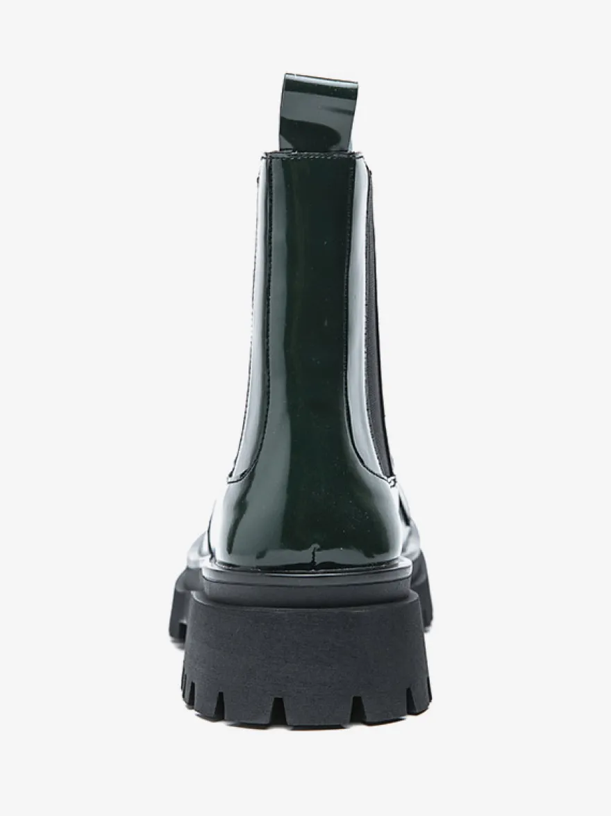 Bottines Chelsea pour hommes bout rond plateforme.