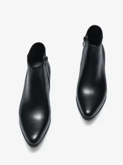 Bottines Chelsea pour hommes en cuir de vachette chic bottines courtes noires