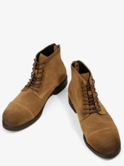 Bottines Chukka pour hommes en cuir suédé bout rond à lacets