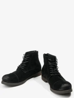Bottines Chukka pour hommes en cuir suédé bout rond à lacets