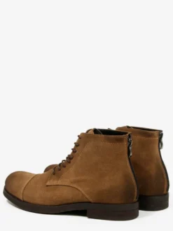 Bottines Chukka pour hommes en cuir suédé bout rond à lacets