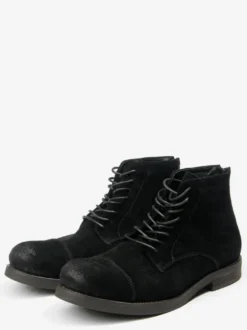 Bottines Chukka pour hommes en cuir suédé bout rond à lacets