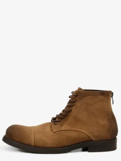 Bottines Chukka pour hommes en cuir suédé bout rond à lacets