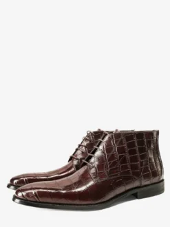 Bottines Chukka pour hommes en cuir véritable à lacets et bottines courtes