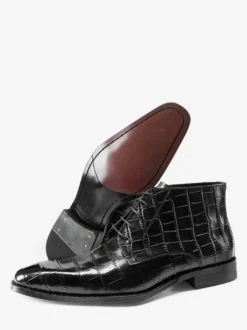 Bottines Chukka pour hommes en cuir véritable à lacets et bottines courtes