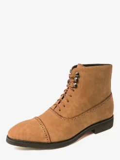 Bottines en daim à bout rond et lacets style décontracté