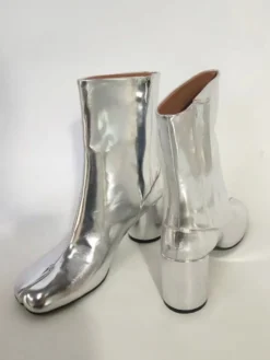 Bottines Femmes Bottes Noires À Talons Blocs Bout Fendu Chaussures