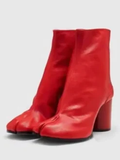 Bottines Femmes Bottes Noires À Talons Blocs Bout Fendu Chaussures