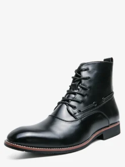 Bottines habillées pour hommes chaussures Oxford en cuir à bout pointu et talon bas chaussures formelles et décontractées