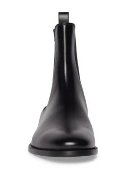 Bottines Homme avec Bout Rond en Cuir Synthétique Unicolore