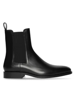 Bottines Homme avec Bout Rond en Cuir Synthétique Unicolore