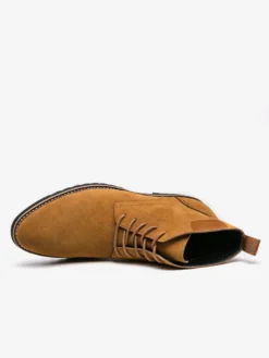 Bottines à lacets pour homme en daim et cuir antidérapant