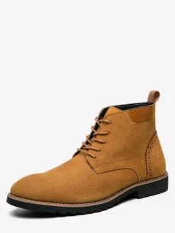 Bottines à lacets pour homme en daim et cuir antidérapant